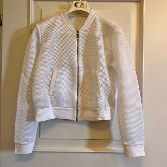 EUROPEAN FASHION: MAX AND CO White Mesh Bomber Jacket - Picture 1 of 9